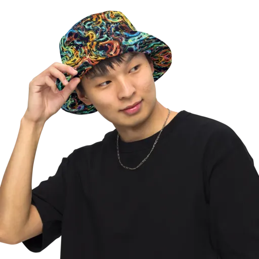 Ember And Ice on a Reversible Bucket Hat