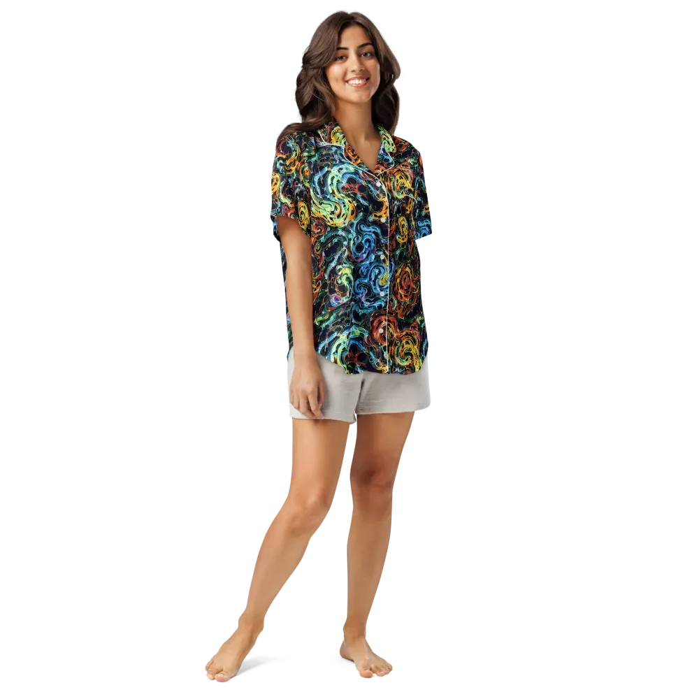 Ember And Ice on Women's Short Sleeve Pajama Top — Front