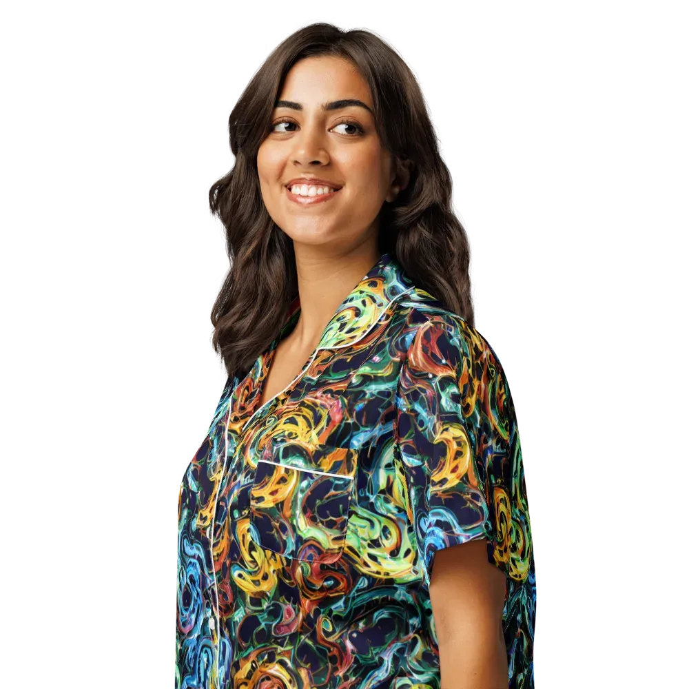 Ember And Ice on Women's Short Sleeve Pajama Top — Left Front