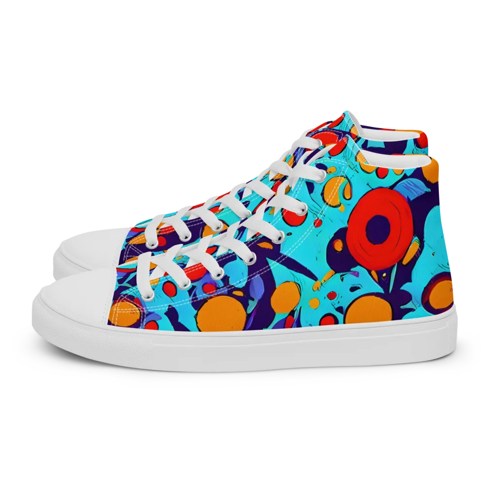 Cosmic Marrow on Men's High Top Canvas Shoes — Left