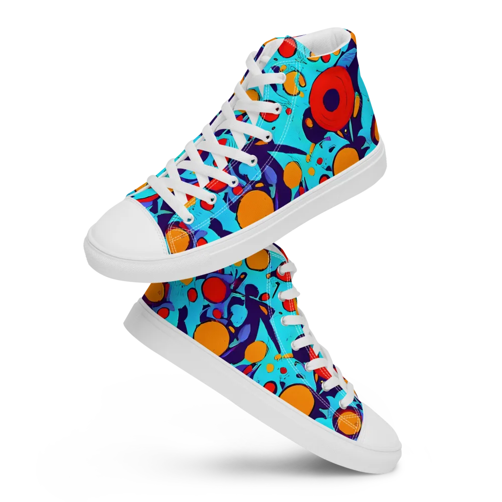 Cosmic Marrow on Men's High Top Canvas Shoes — Front