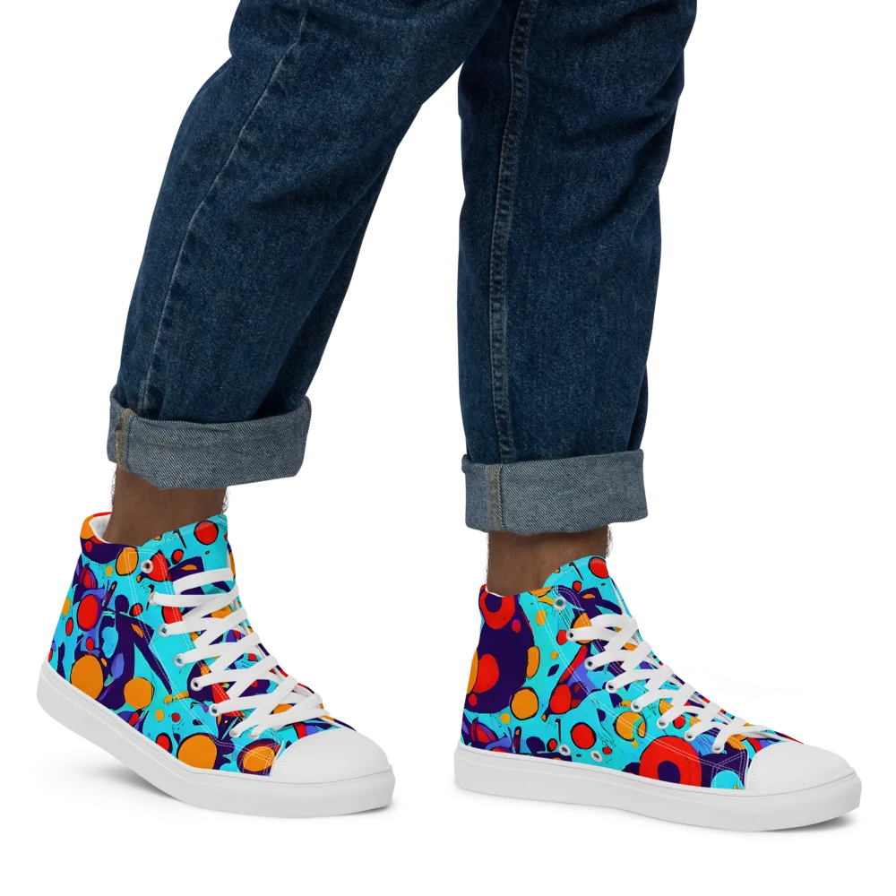 Cosmic Marrow on Men's High Top Canvas Shoes — Right