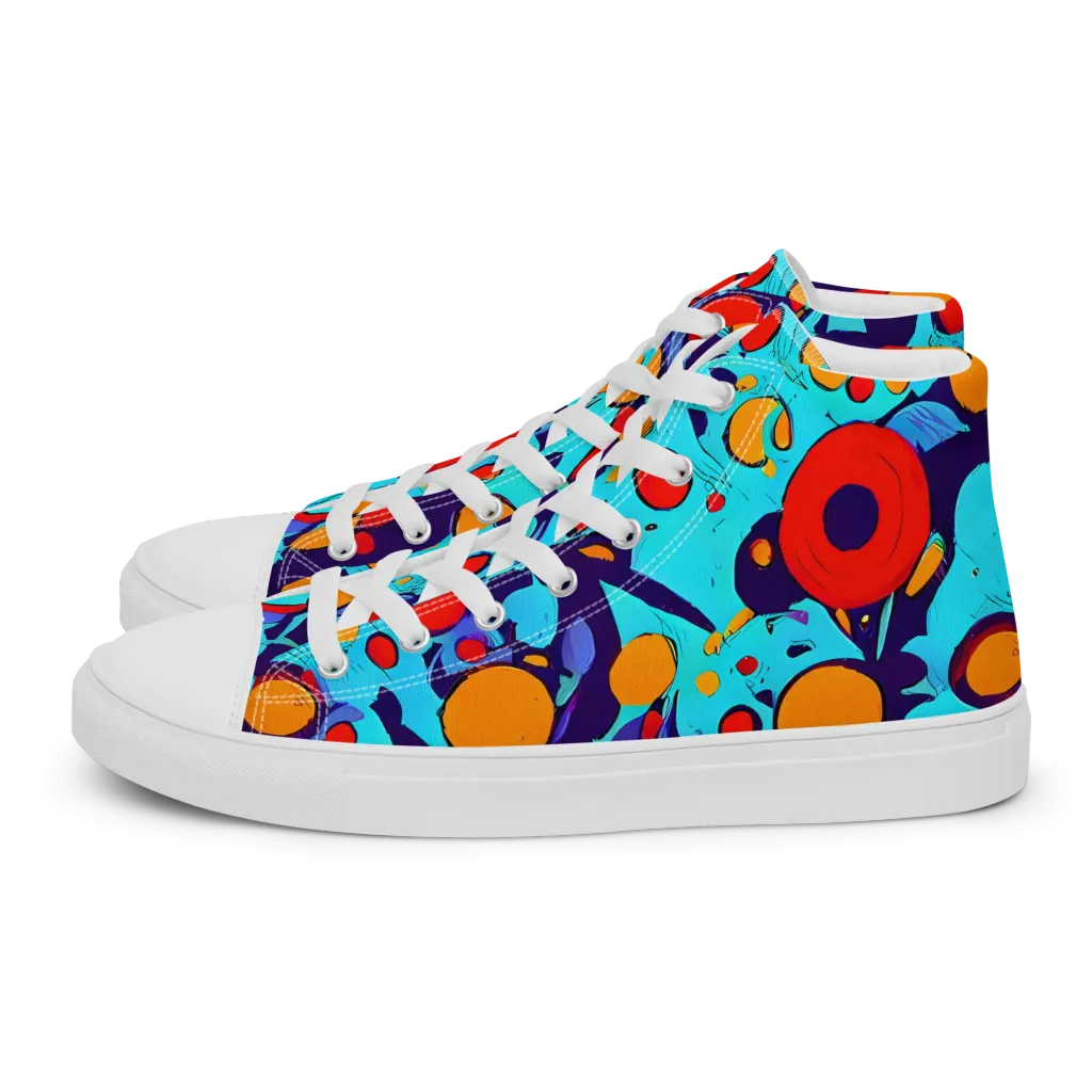 Cosmic Marrow on Women's High Top Canvas Shoes — Left