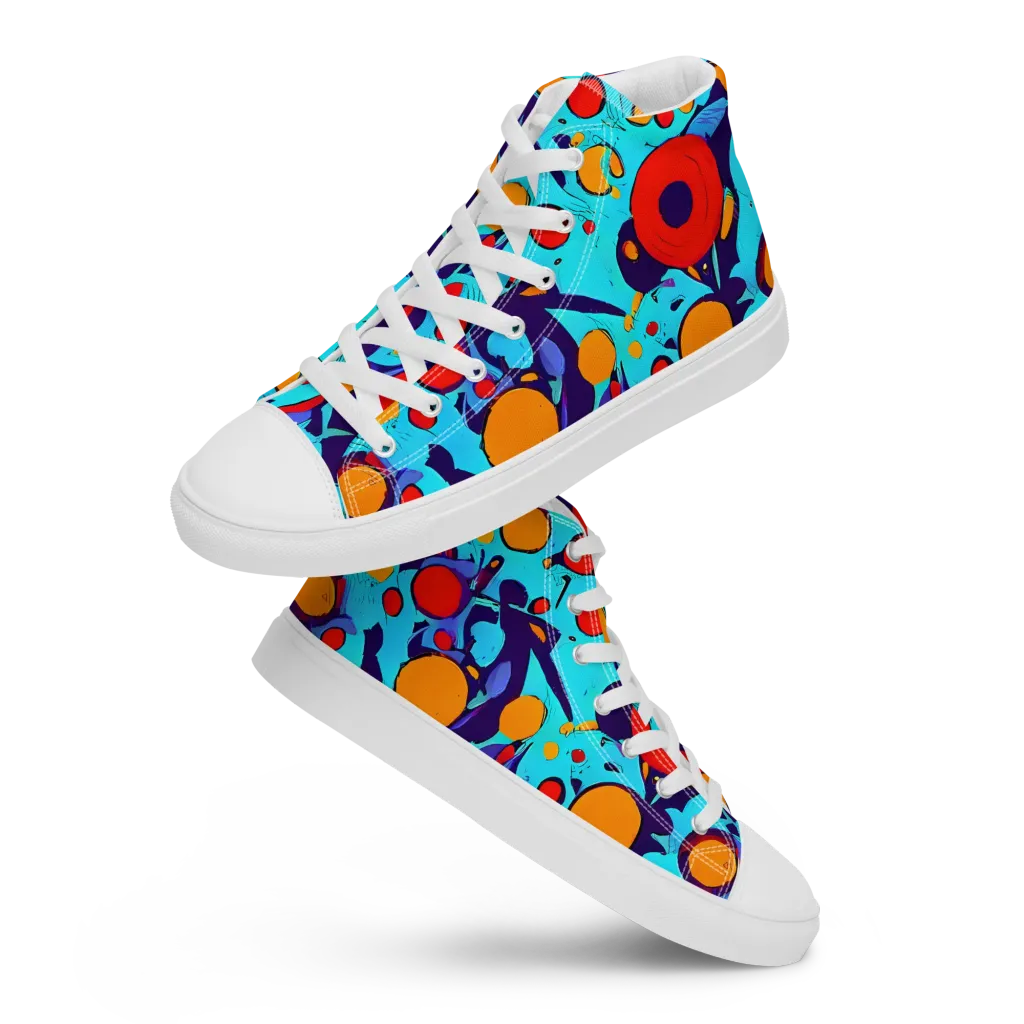 Cosmic Marrow on Women's High Top Canvas Shoes — Front