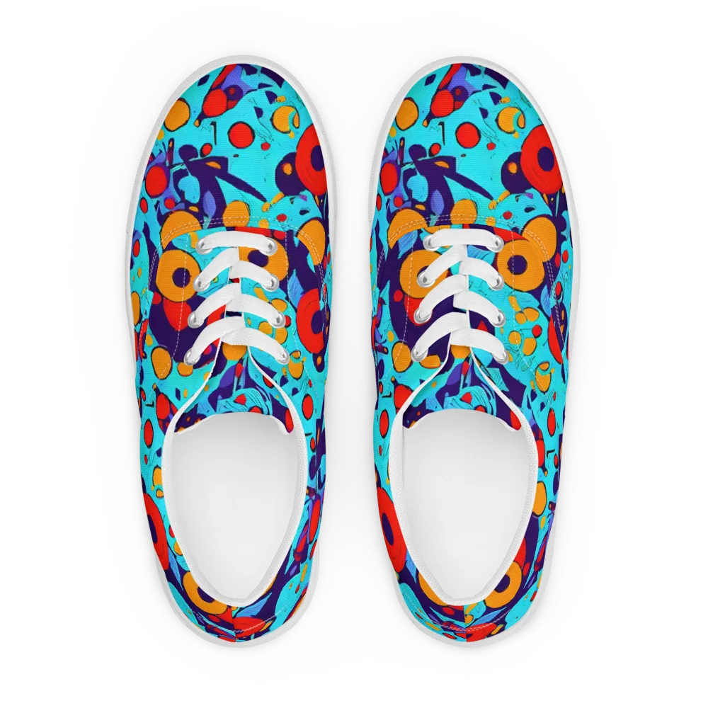 Cosmic Marrow on Men's Lace-Up Canvas Shoes — Front