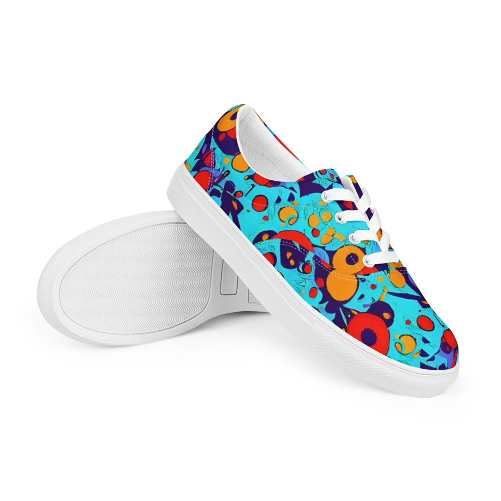 Cosmic Marrow on Men's Lace-Up Canvas Shoes — Right Front