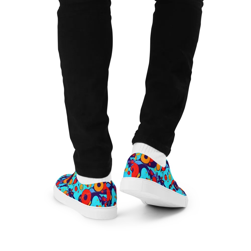 Cosmic Marrow on Men's Lace-Up Canvas Shoes — Back
