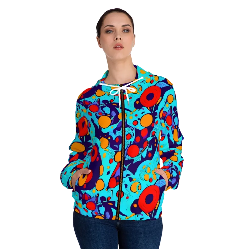 Cosmic Marrow on Women's Full-Zip Hoodie — Front On Person
