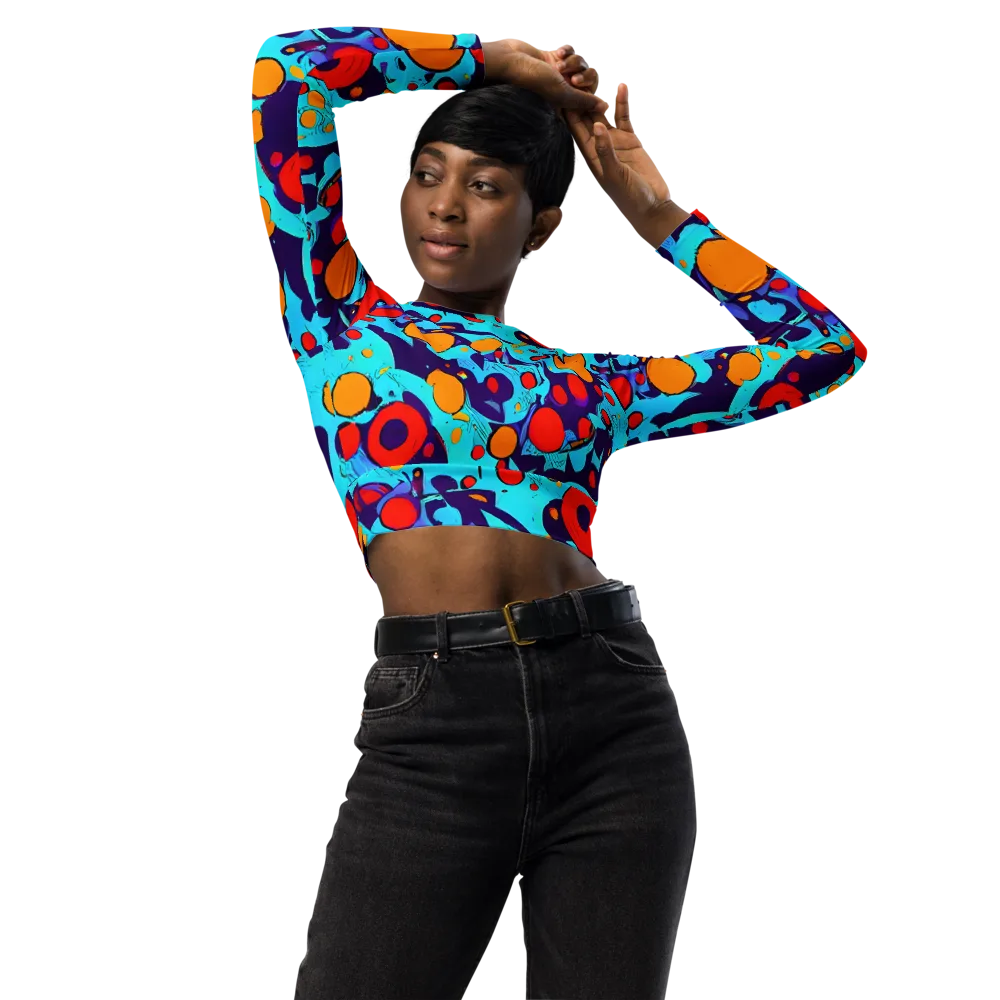 Cosmic Marrow on Long Sleeve Crop Top — Front