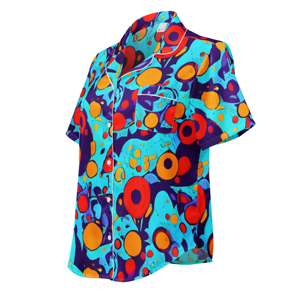 Cosmic Marrow on Women's Short Sleeve Pajama Top — Left Front