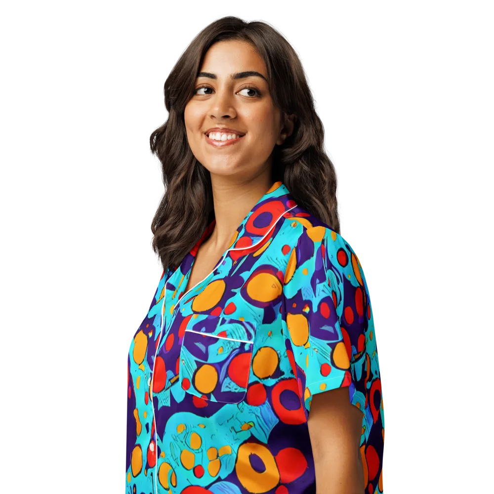 Cosmic Marrow on Women's Short Sleeve Pajama Top — Left Front