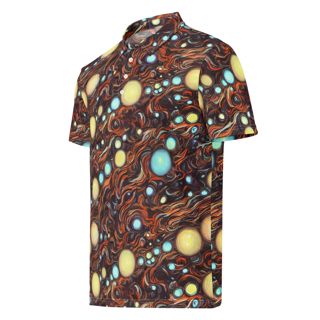Molten Galaxies on Men's Slim Fit Polo Shirt — Left Front