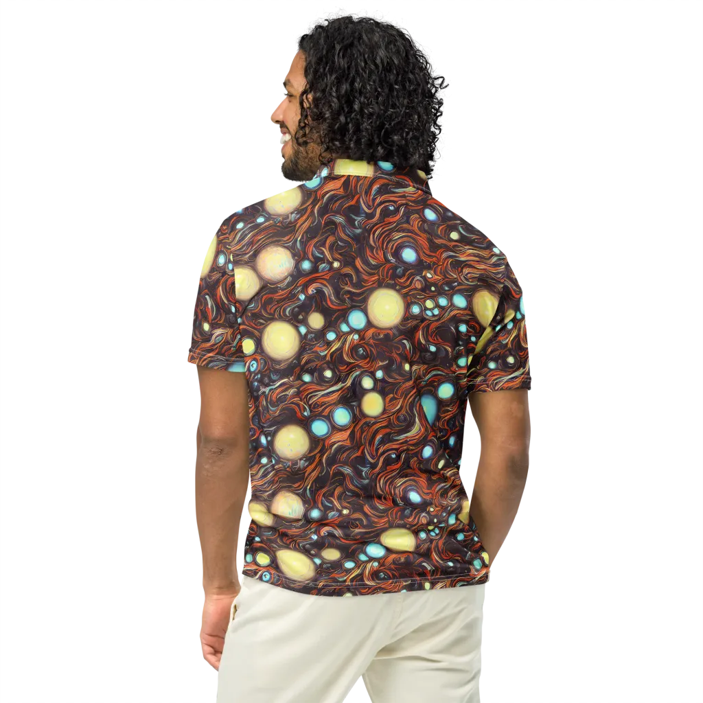 Molten Galaxies on Men's Slim Fit Polo Shirt — Back