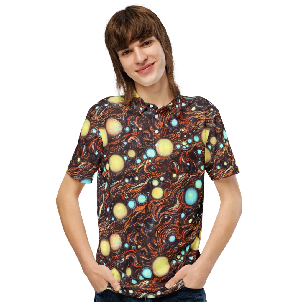 Molten Galaxies on Men's Slim Fit Polo Shirt — Front