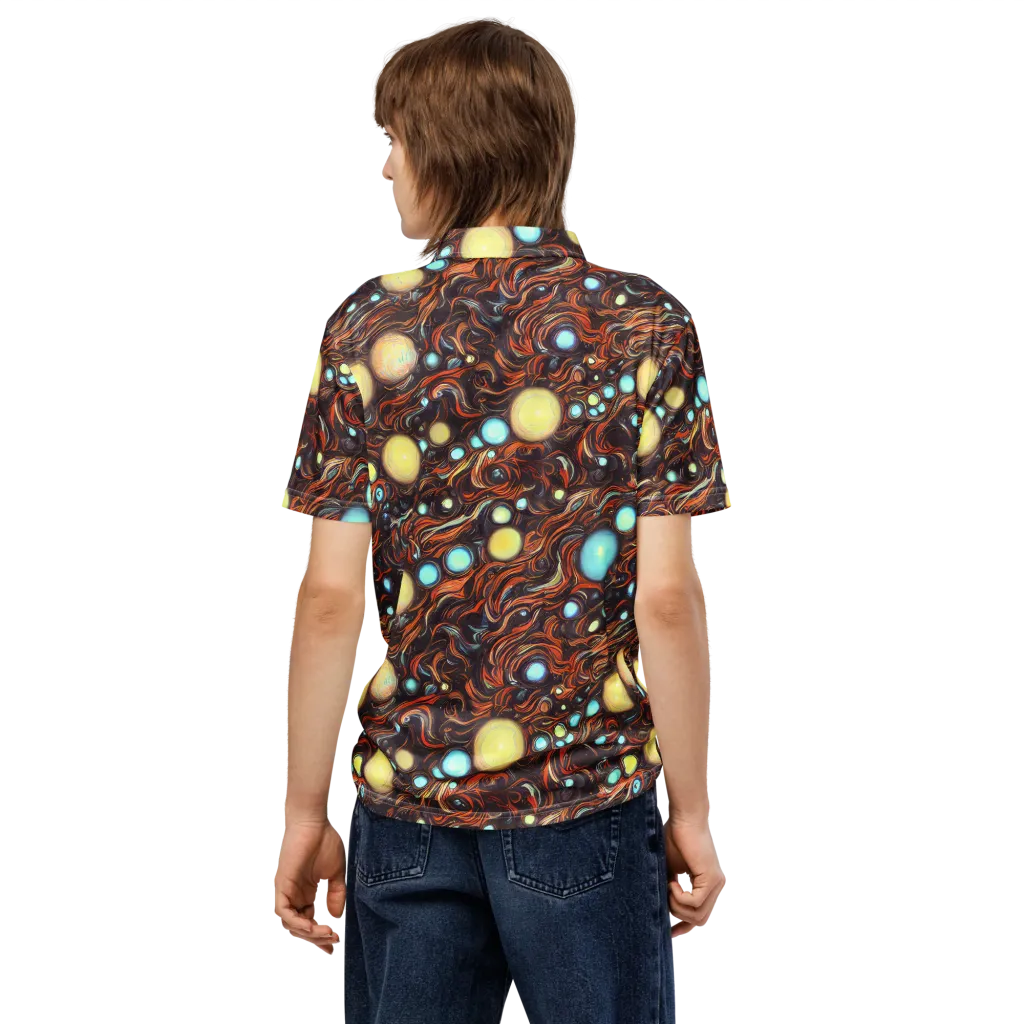 Molten Galaxies on Men's Slim Fit Polo Shirt — Back