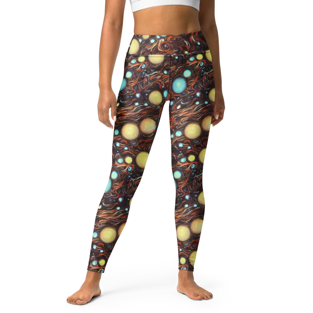 Molten Galaxies on Yoga Leggings — Front