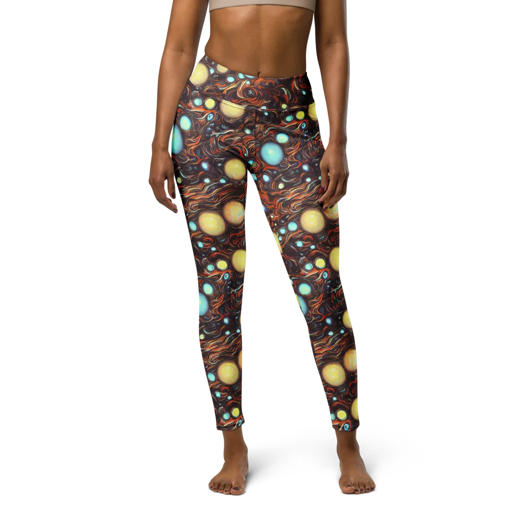 Molten Galaxies on Yoga Leggings — Front