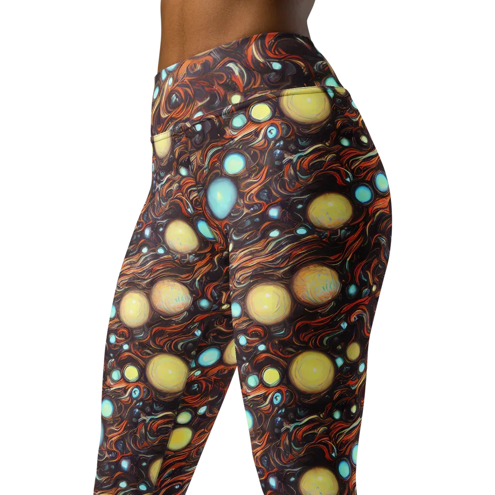 Molten Galaxies on Yoga Leggings — Left Front