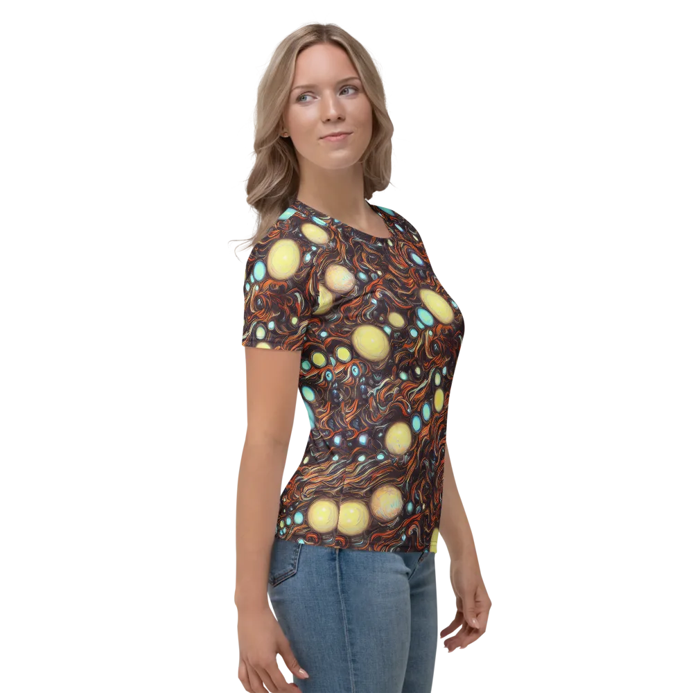Molten Galaxies on Women's Crew Neck T-Shirt — Right