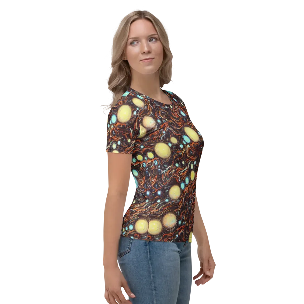 Molten Galaxies on Women's Crew Neck T-Shirt — Right