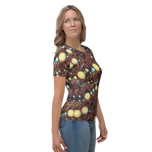 Molten Galaxies on a Women's Crew Neck T-Shirt