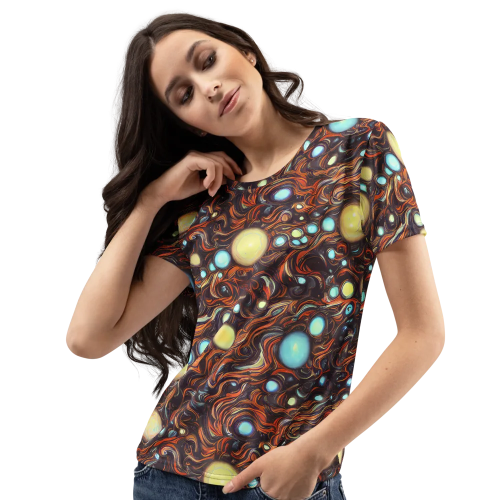Molten Galaxies on Women's Crew Neck T-Shirt — Left Front