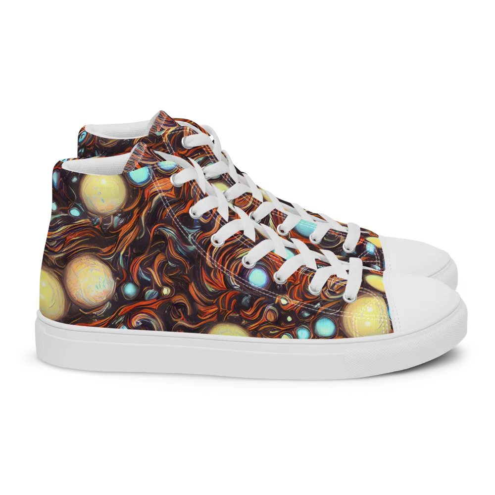 Molten Galaxies on Women's High Top Canvas Shoes — Right