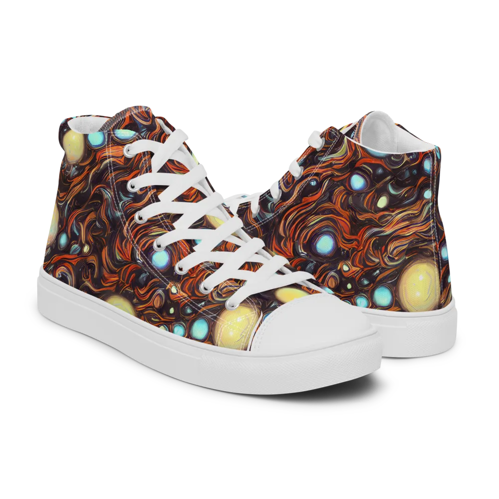 Molten Galaxies on Women's High Top Canvas Shoes — Right