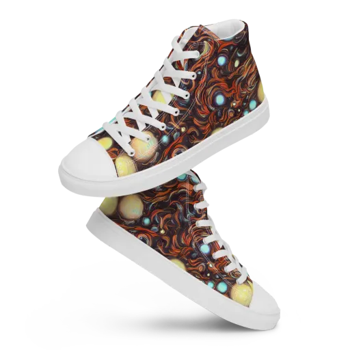 Molten Galaxies on a Women's High Top Canvas Shoes