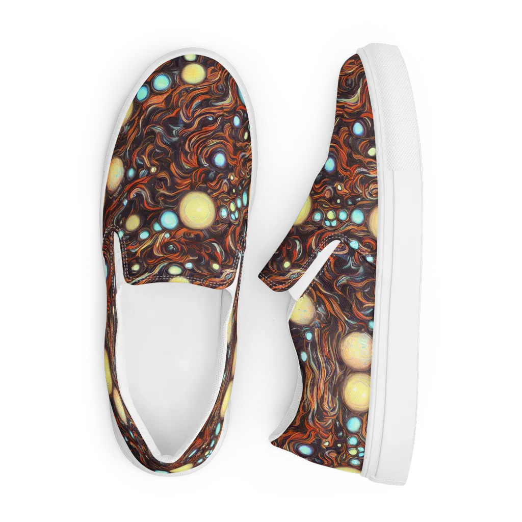 Molten Galaxies on Men's Slip-On Canvas Shoes — Front