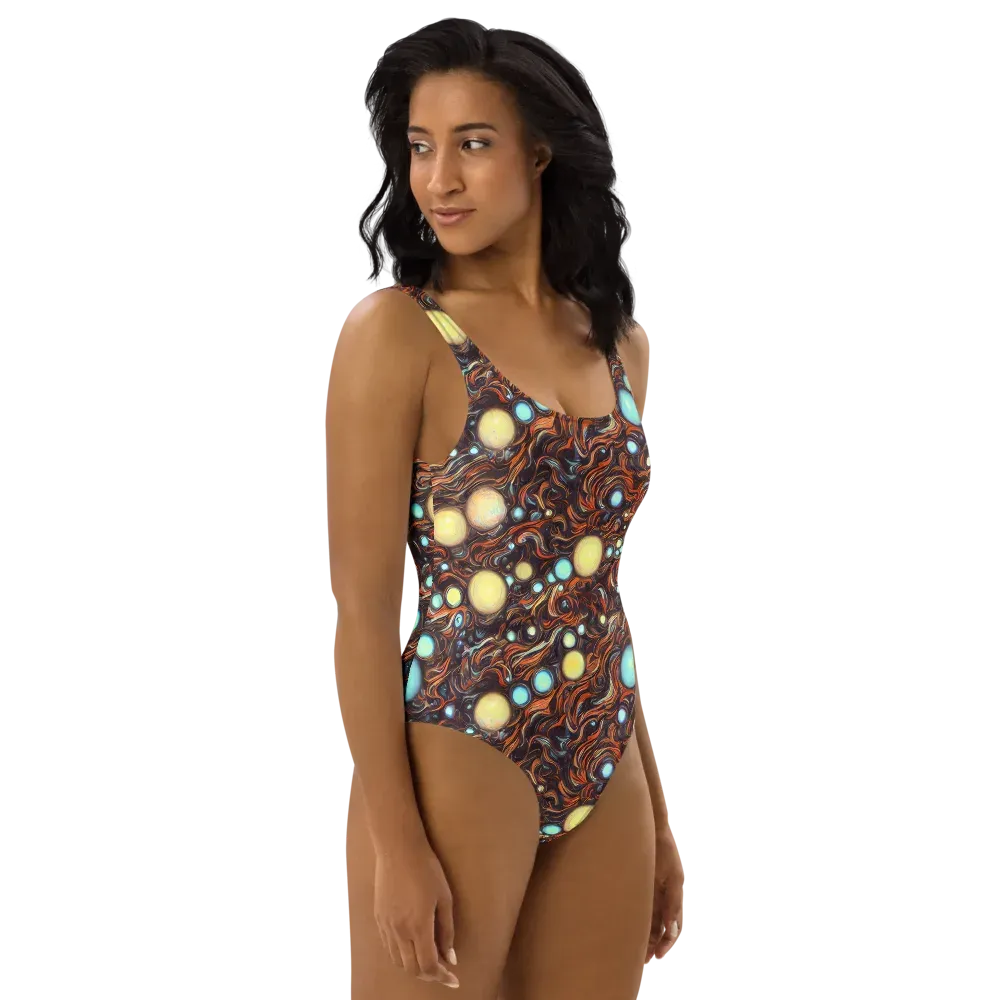 Molten Galaxies on One-Piece Swimsuit — Right