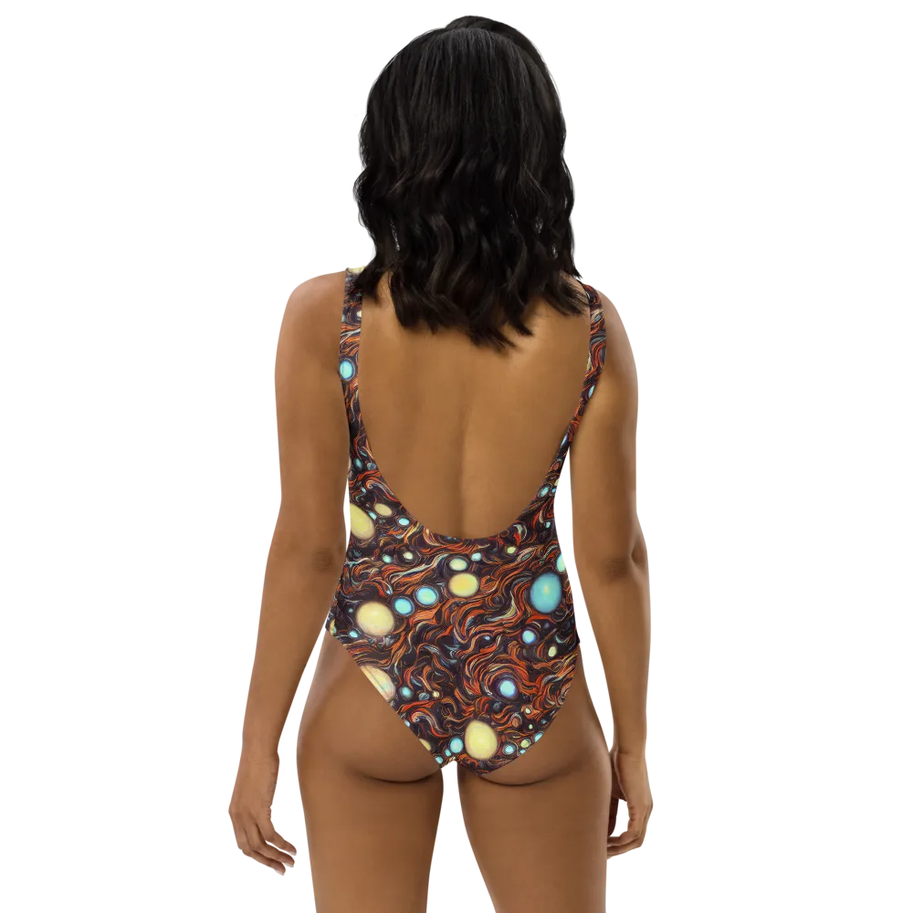 Molten Galaxies on One-Piece Swimsuit — Back