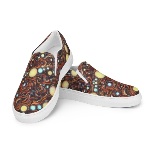 Molten Galaxies on a Women's Slip-On Canvas Shoes