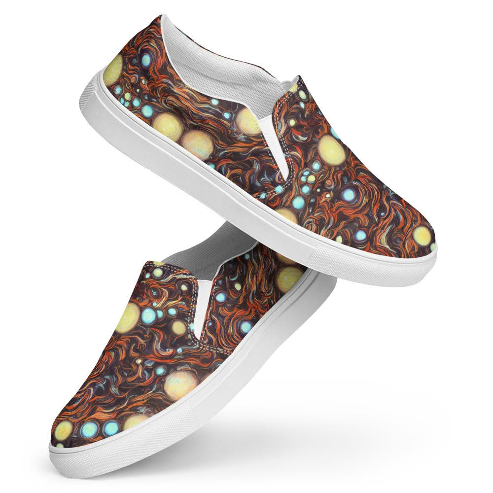 Molten Galaxies on Women's Slip-On Canvas Shoes — Front
