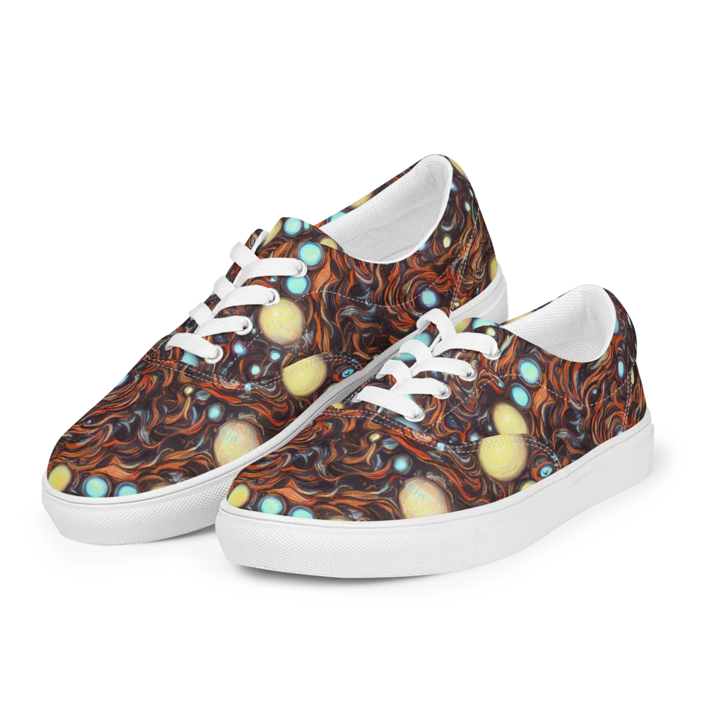 Molten Galaxies on Men's Lace-Up Canvas Shoes — Left Front