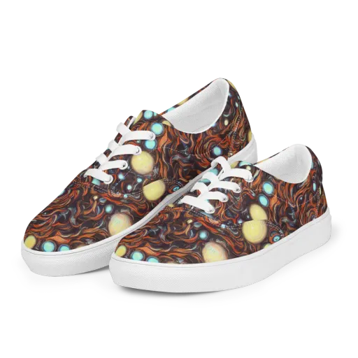 Molten Galaxies on a Men's Lace-Up Canvas Shoes