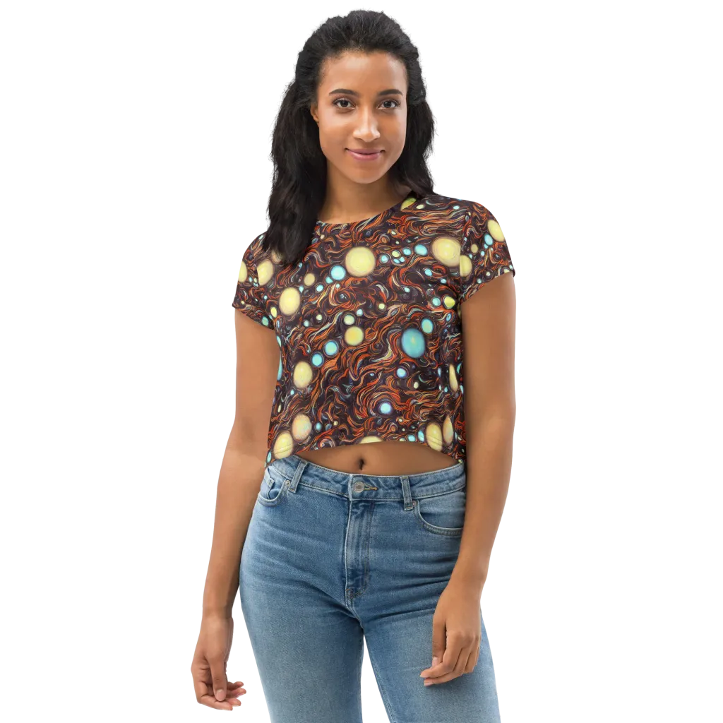 Molten Galaxies on Crop Tee — Front
