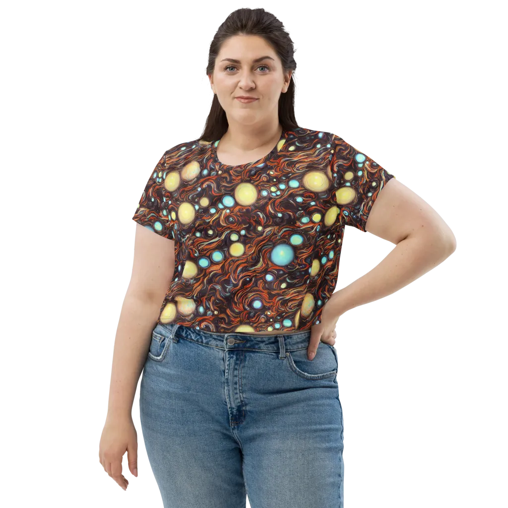 Molten Galaxies on Crop Tee — Front