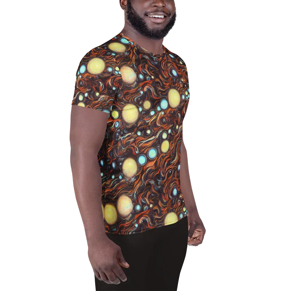Molten Galaxies on Men's Athletic T-Shirt — Right