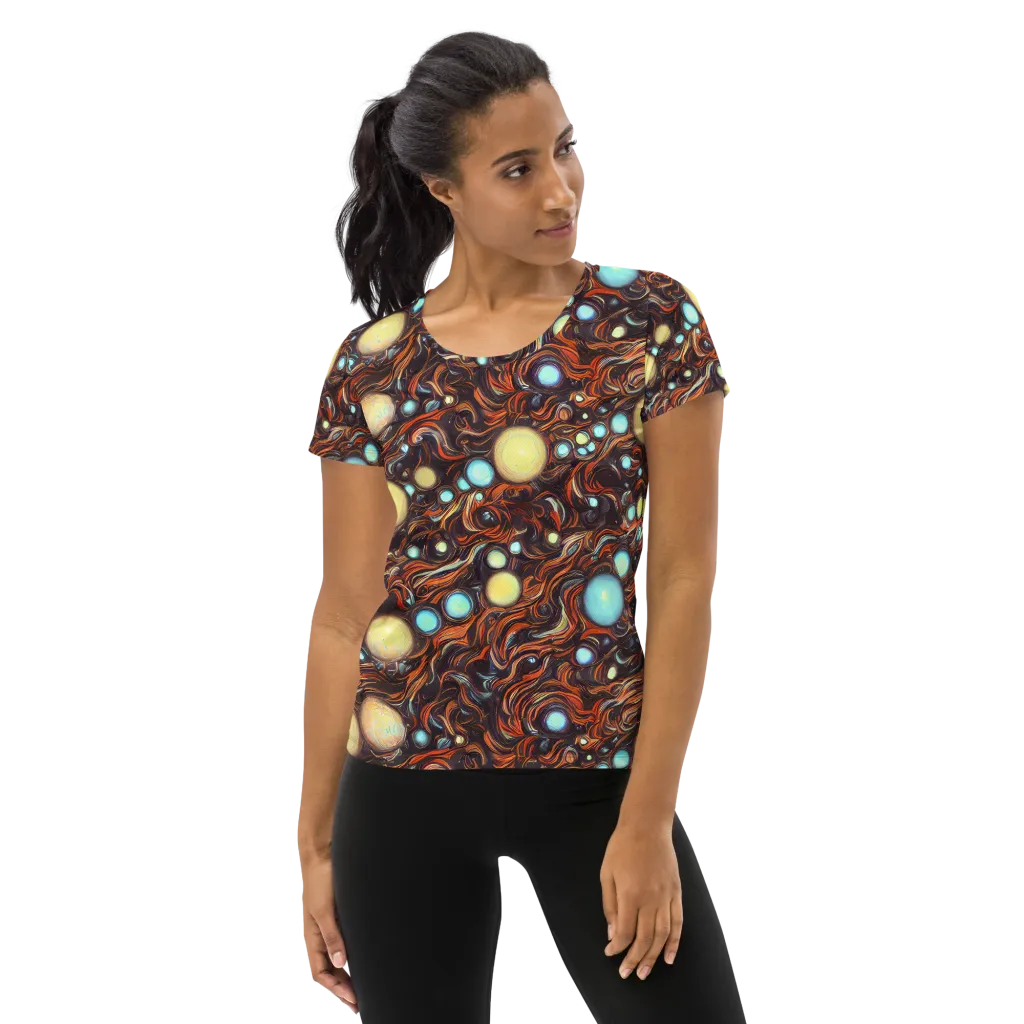 Molten Galaxies on Women's Athletic T-Shirt — Front