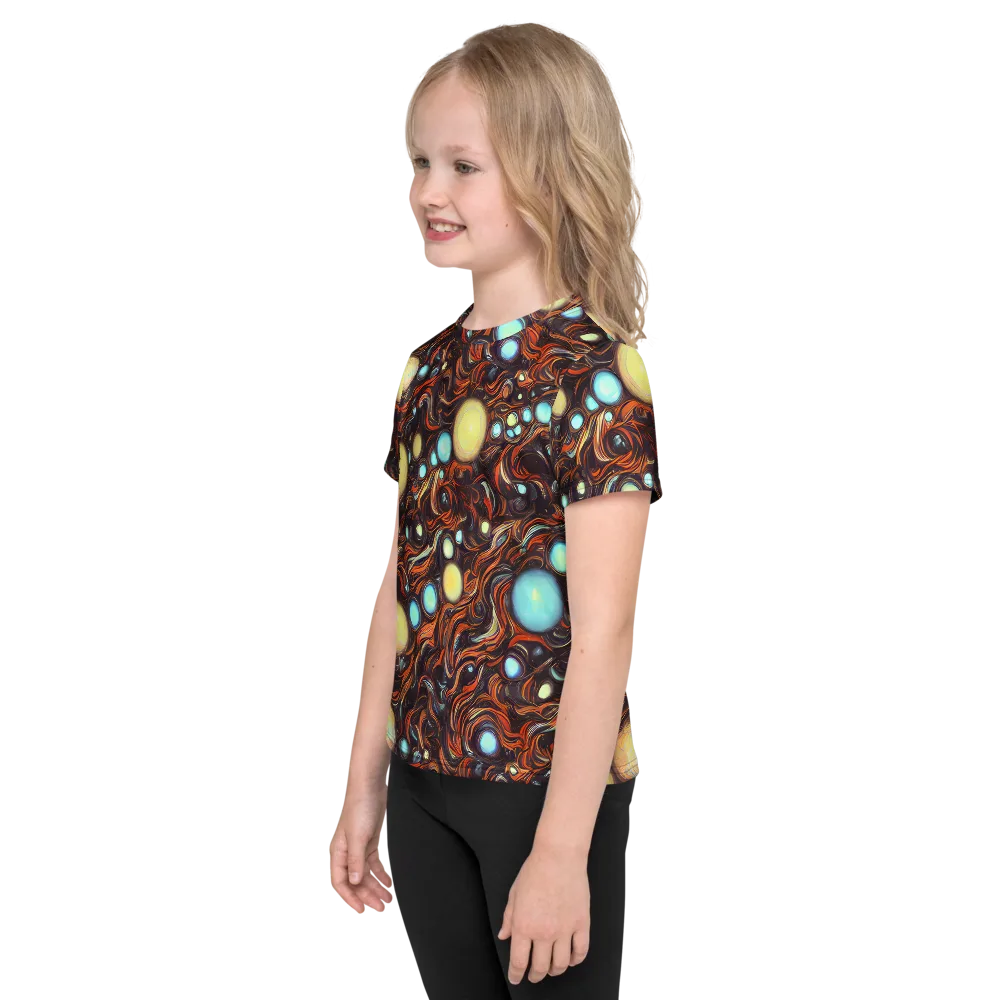 Molten Galaxies on Kids Crew Neck T-Shirt — Left