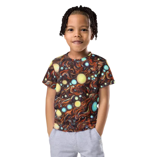 Molten Galaxies on a Kids Crew Neck T-Shirt