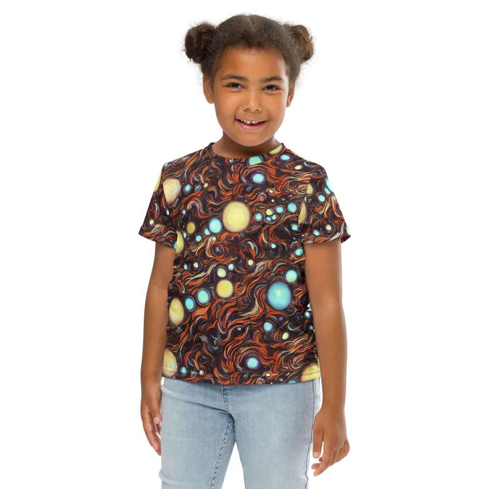 Molten Galaxies on Kids Crew Neck T-Shirt — Front