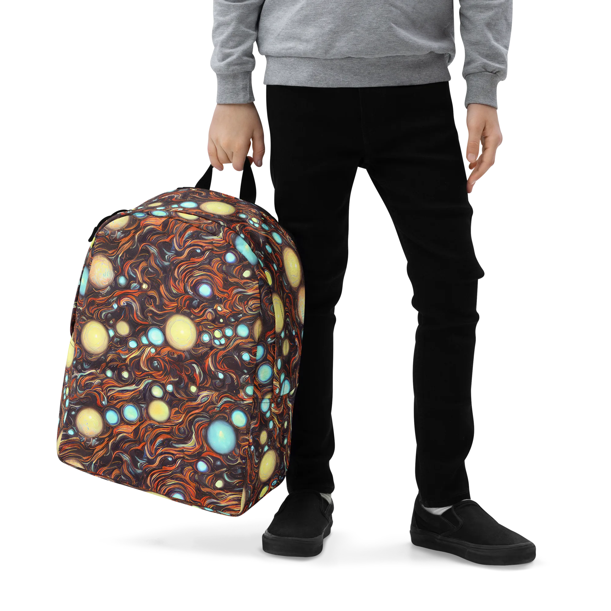 Molten Galaxies on Minimalist Backpack — Zoomed-in