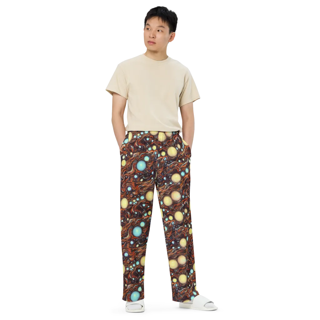 Molten Galaxies on Wide-Leg Pants — Front