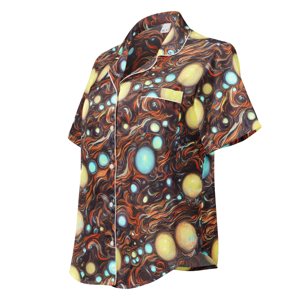 Molten Galaxies on Women's Short Sleeve Pajama Top — Left Front