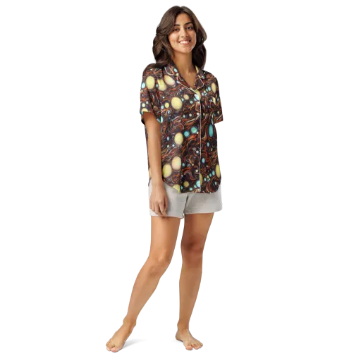 Molten Galaxies on a Women's Short Sleeve Pajama Top