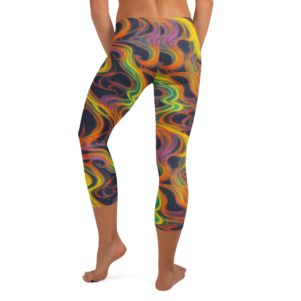 Starfall Ribbons on Capri Leggings — Back