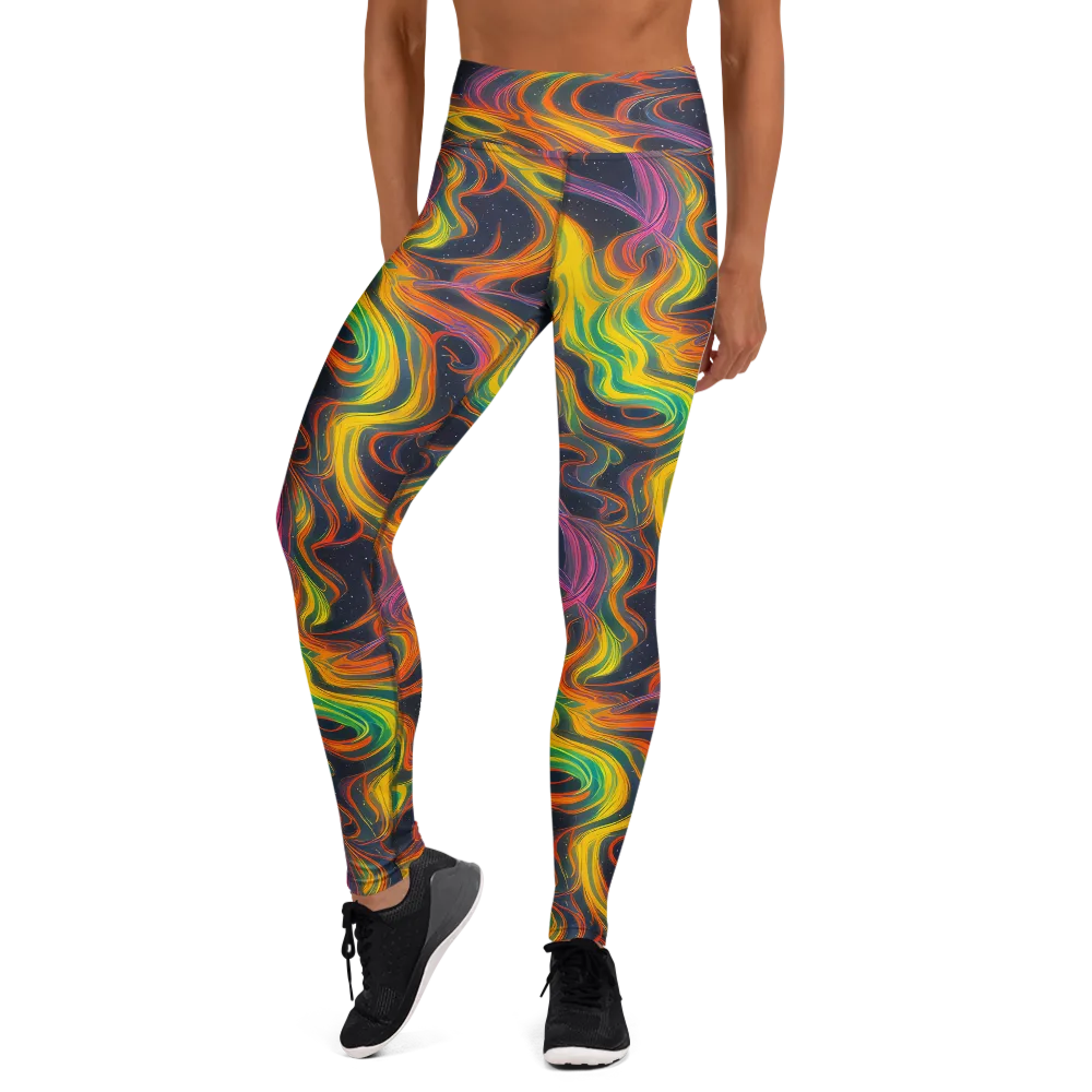 Starfall Ribbons on Yoga Leggings — Front