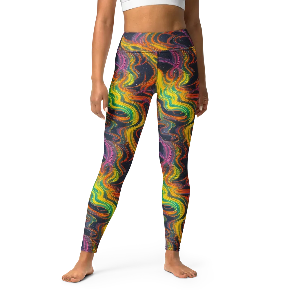 Starfall Ribbons on Yoga Leggings — Front